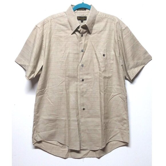 Roberto Villini Other - NWOT Men's shirt short sleeve Sz L beige 100% Cotton button up Roberto Villini